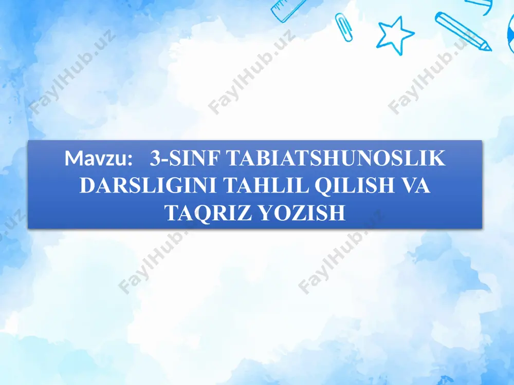 ilmlar, suratlar, kontur kartalar bo’yicha suhbat vaqtida, o’quvchilar tomonidan tajribalar o’tka-zilganida; 2) masalalar yechish va mashqlar bajarilayotganida; 3) qiziqarli savollarga javob berilayotganida bilimlarni umumiy yoki individual tekshirishdir. takrorlash turlaridan biri o’quvchilar bilimini og’zaki hisobga olishdir, u har bir darsda butun sinfdan umumiy so’rash yoki ayrim o’quvchilardan individual so’rash ko’rinishida o’tkaziladi tabiatshunoslik darslarida o’tilgan materialni takrorlash va umumlashtirish tabiatshunoslikni o‘qitish maxsus metodikasi quyidagi qismlami o‘z ichiga oladi 1. predmet mazmuni. 2. 0 ‘qituvchi va o‘quvchi faoliyatini. 3. fanning o‘zini. 4. 0 ‘qitish va o‘qishni. 5. bilim, ko‘nikma va malakalami shakllantirishni. tabiatshunoslik tushunchalari. tabiatshunoslik tushunchalari umumiy muhim belgilari bilan birlashtirilgan obyektlar, hodisalar, jismlarning butun guruhi to’g’risidagi umumlashgan bilimlardir. chunonchi, “o'simliklar” tushunchasiga barcha o’simliklar uchun umumiy bo’lgan muhit belgilari bilan bir guruhga birlashtirilgan har xil narsalar kiradi. ularning hammasi o’sadi, rivojlanadi, nafas oladi, ko’payadi, ya'ni tirik organizm hisob-lanadi. tushunchalarni tasavvurlardan farq qila bilish kerak pedagogik texnologiyaning shakllanishi. biz umumiy holda uning shakllanish bosqichlarini …