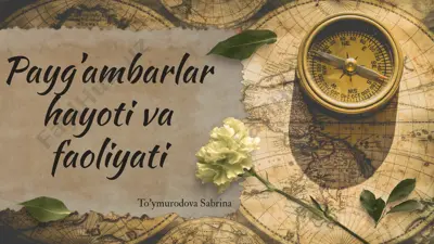 payg’ambarlar hayoti va faoliyati — PPTX