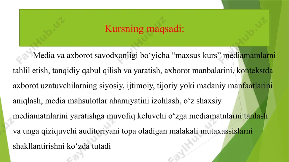 shimiz jarayonida insonning ishonchli axborotga nisbatan ehtiyoji tobora ortib bormoqda. axborot makonining globallashuvi, ochiqligi va ommaviy kommunikatsiyaning kuchayishi natijasida axborotlar inson ongu shuuriga shiddat bilan oqib kelmoqda. axborot asrida ommaviy axborot vositalari soni kundan kunga oshib bormoqda. ixtisoslashgan, o‘zining maxsus auditoriyasiga ega bo‘lgan yangi tele va radiokanallar, gazeta va jurnallar faoliyat boshlayapti. insoniyat iste’mol qiladigan mahsulotlar ichida eng xaridorgiri – axborotdir. unga ehtiyoj hamisha yuqori bo‘lgan. ayniqsa, hozirgi sharoitda, uning o‘rni va ahamiyati har qachongidan ham ortib borayapti. axborotga bo‘lgan talabning yuqoriligi, nafaqat uni uzatish vositalari, turlariga, balki axborotning asosiy vazifasi, mazmun-mohiyatiga ham o‘z ta’sirini o‘tkazmasdan qolmayapti. axborot texnologiyalarning rivojlanishi, ayniqsa, internetning paydo bo‘lishi: birinchidan, axborotni tayyorlash va yetkazish tezligini bir necha barobar oshirgan bo‘lsa, ikkinchidan, uni qabul qilish imkoniyatlarini mislsiz darajada kengaytirib yubordi. shu bois bu jarayonda uzatilayotgan axborotning to‘g‘ri yoki noto‘g‘ri ekanligi u qadar e’tiborga olinmayapti. -axborot zamiridagi maqsad-muddao mavhumlashmoqda, undan turli maqsad va manfaatlar yo‘lida foydalanilmoqda. -yolg‘on, …