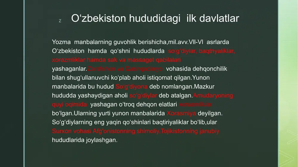 o‘zbekiston tarixi fanidan tayyorlagan prezintatsiyasi - Page 5