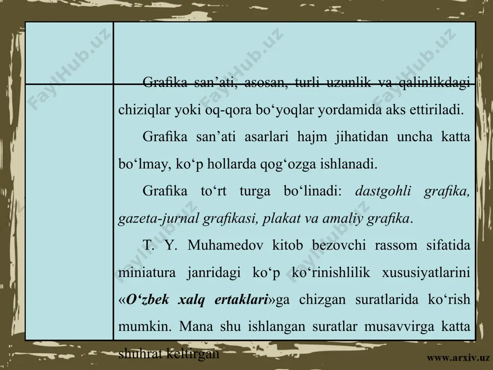 rangtasvir va grafikada manzara. manzara janridagi asarlarni tahlil etish va ijodiy ish 5 - sinf - Page 5