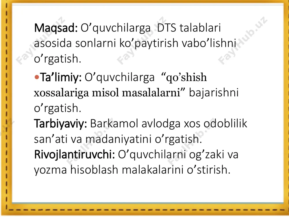 matematika fanidan ochiq dars ishlanmasi - Page 5