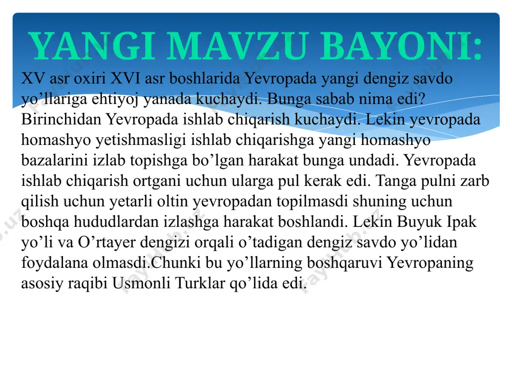 yangi dengiz savdo yo’llarining ochilishi - Page 4