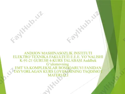 chastota o‘zgartgichi – asinxron mator tizimi — PPTX