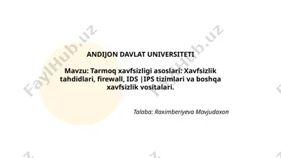 tarmoq xavfsizligi asoslari — PPTX