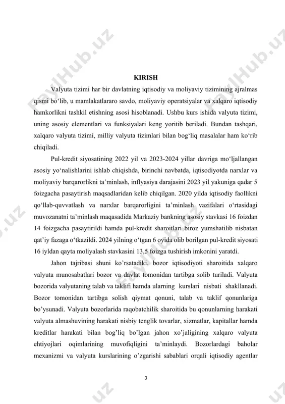 ahon valyuta tizimlarining oraliq elementi hisoblanib, u mamlakatlar hududiy guruhi integratsiyasiga xizmat qiladi. bunga misol qilib, yevropa valyuta-iqtisodiy ittifoqini keltirish mumkin. jahon valyuta tizimi - bu, alohida olingan milliy iqtisodiyotni jahon xo‘jaligi bilan bog‘lovchi mexanizmdir.xalqaro kelishuvlar, ikkiyoqlama va ko‘pyoqlama shartnoma va aktlar, jahon valyuta tizimining huquqiy asosini tashkil etadi. jahon valyuta tizimining asosiy maqsadi - eksport va import uchun to‘lovlarni, tovar, kapital, xizmatlar va boshqa faoliyat turlarini amalga oshirishda xalqaro hisob-kitoblarni tashkil etish orqali samarali vositachilik qilish, shuningdek, xalqaro mehnat taqsimotini rivojlantirish uchun, mamlakatlar o‘rtasidagi munosabatlarda qulay muhitni yaratishdan iborat. jahon valyuta tizimi yordamida iqtisodiy resurslarning bir mamlakatdan boshqasiga ko‘chishi yoki aksincha, ushbu jarayon chegaralanishi, milliy iqtisodiyot mustaqilligi cheklanishi yoki kengayishi, iqtisodiy muammolarni (masalan, ishsizlik, inflyatsiya) bir mamlakatdan boshqasiga “ko‘chib o‘tishi” mumkin. jahon valyuta tizimi faoliyat yuritish va tartibga solishning alohida mexanizmlariga ega va jahon xo‘jaligining global maqsadlarini ko‘zlasada, u milliy pul va hududiy valyuta tizimlari bilan chambarchas bog‘langan. xalqaro …