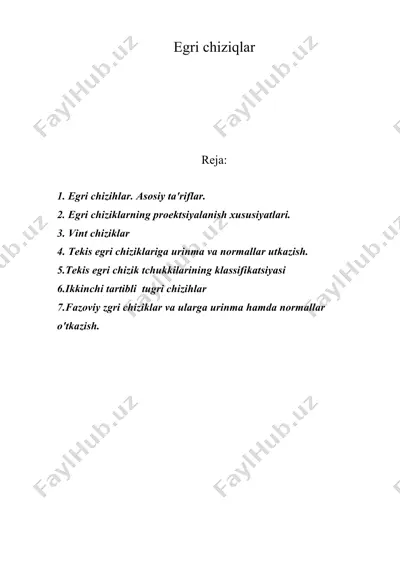 egri chiziqlar — DOC