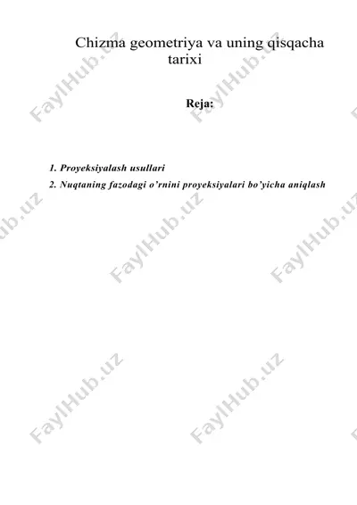 chizmа gеоmеtriya vа uning qisqаchа tаriхi — DOC