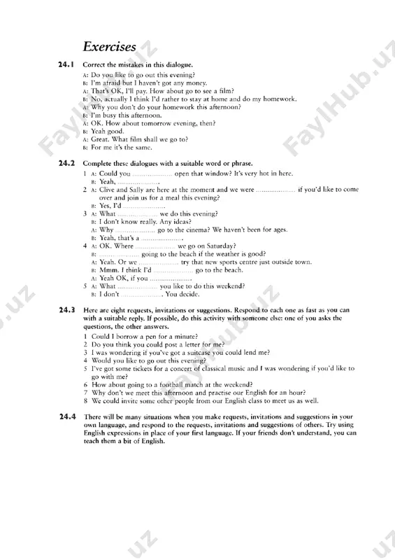 dialog of requests, invitations, and suggestions corrections - Page 2
