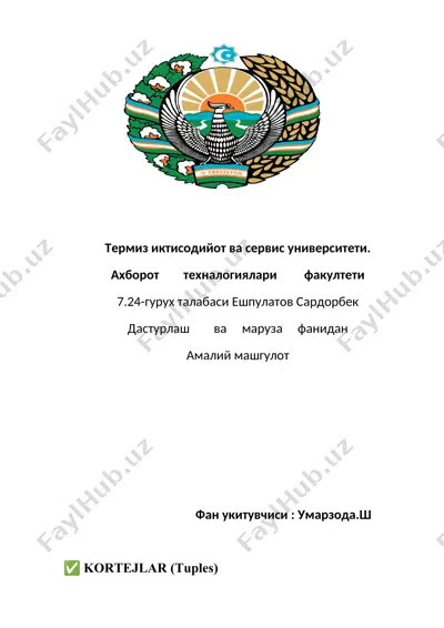 termiz iktisodiyot va servis universiteti — DOCX