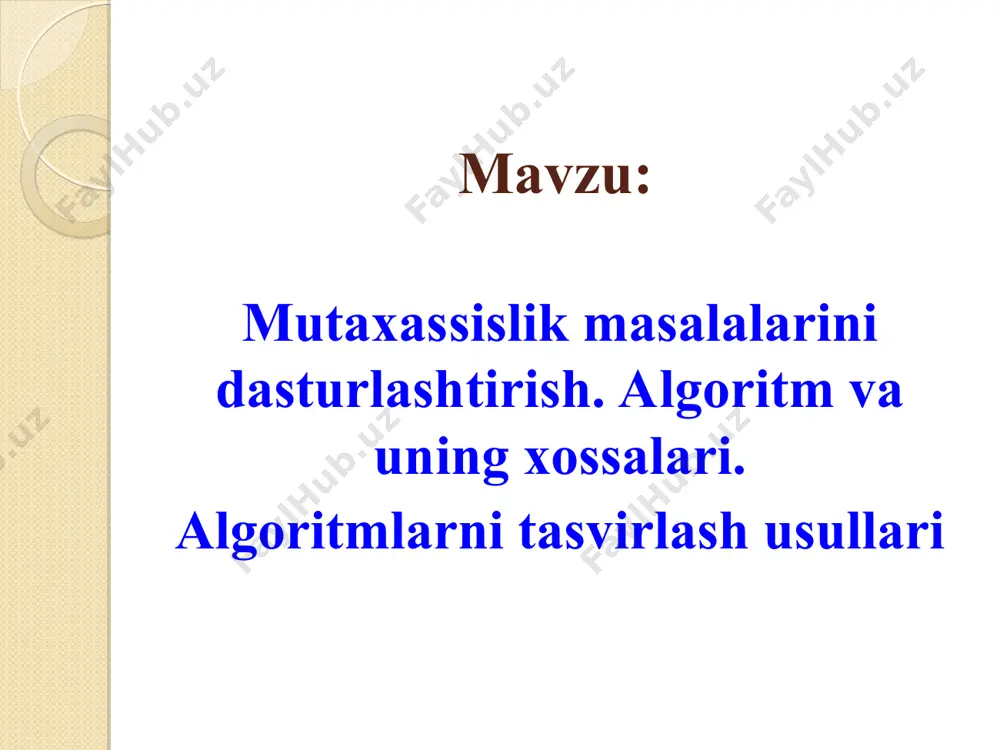 algoritm va uning xossalari. algoritmlarni tasvirlash usullari - Page 4