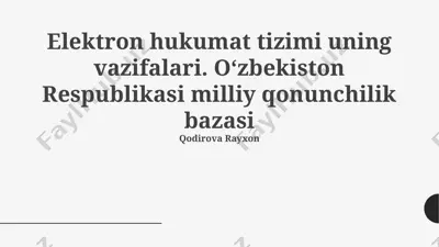 elektron hukumat tizimi vazifalari — PPTX