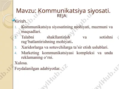 kommunikatsiyasiyosati — PPTX