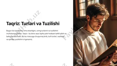 taqriz: turlari va tuzilishi — PPTX