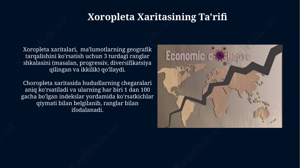 cgis kabi gis paketlari, 100 dan ortiq turli xil ma'lumotlar qatlamlarini qo'shish va tahlil qilish imkoniyatini beradi, bu esa choropleth xaritalarni yaratish uchun juda mos keladi. e'tiboringiz uchun rahmat @taqdimot_robot image5.jpg image6.jpg image7.jpg image8.jpg image9.jpg image10.jpg image11.jpg image12.jpg image13.jpg image1.jpg