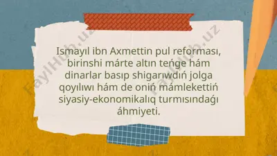 i̇smayıl ibn axmettin pul reforması — PPTX
