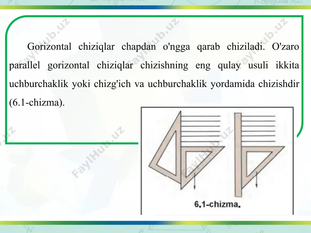 6-mavzu geometrik yasashlar. turli xil chiziqlar chizish 8-sinf - Page 4