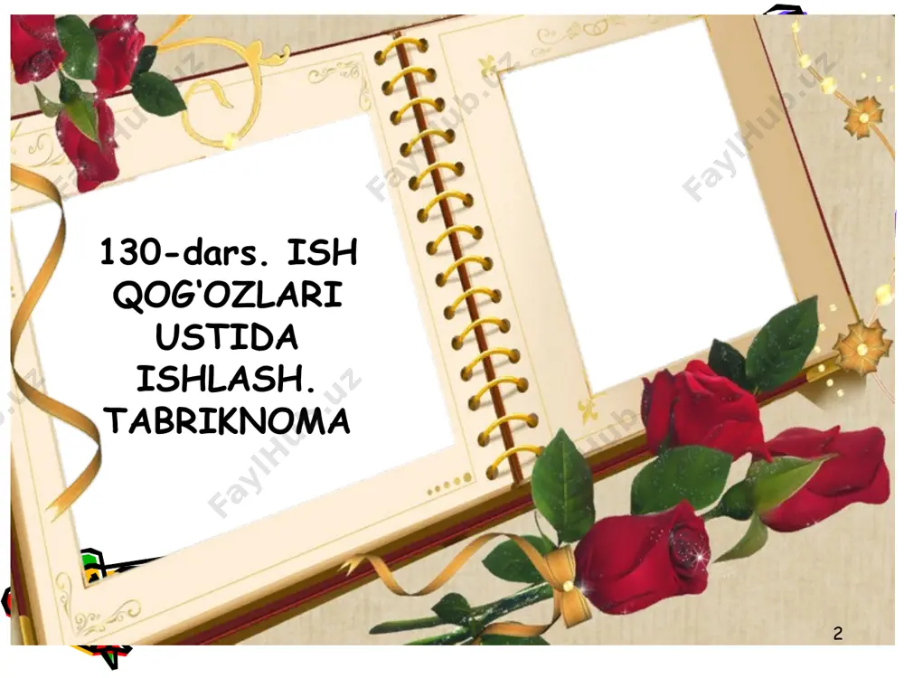ish qog’ozlari ustida ishlash. tabriknoma 5-sinf - Page 2