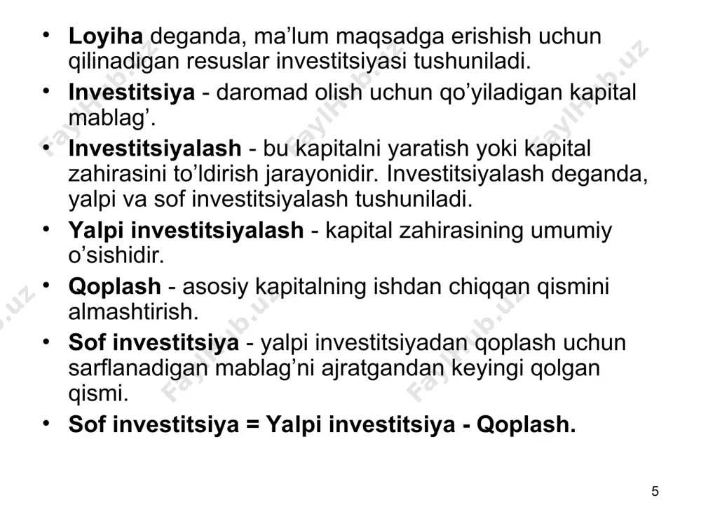 kapital qo’yilmalar va kapital bozori - Page 5
