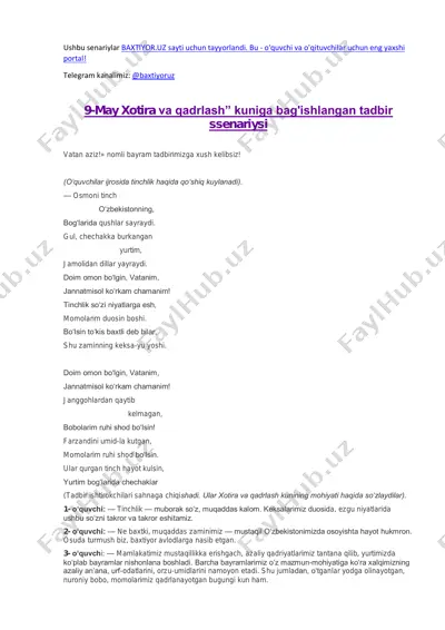 9-may xotira va qadrlash tadbiri — PDF