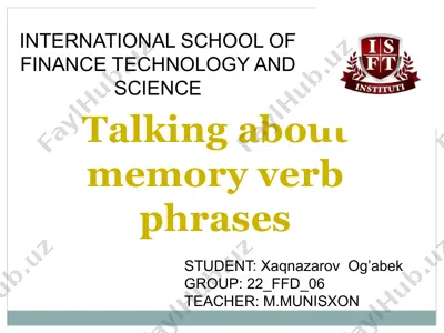 memory verb phrases — PPTX