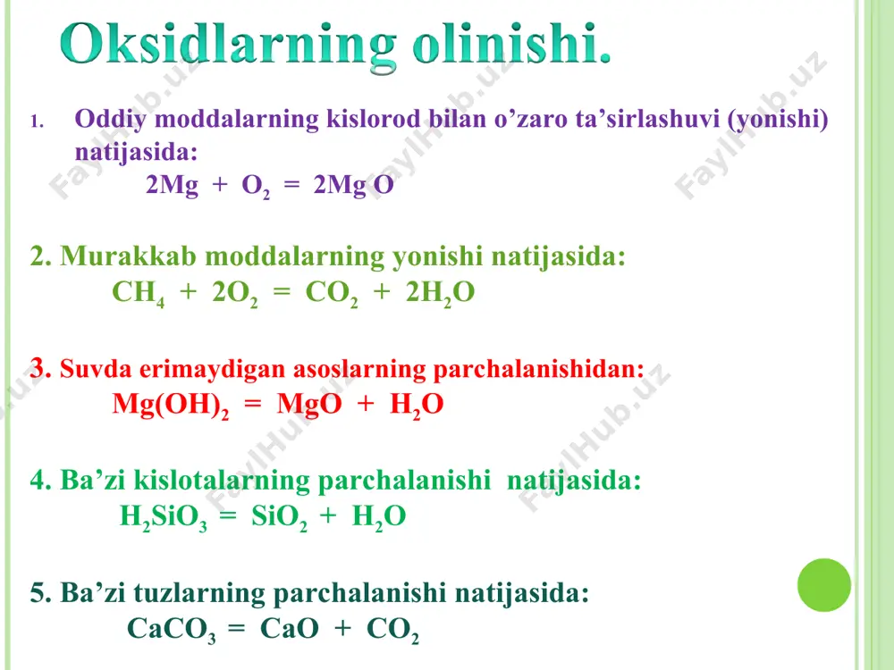 oksidlarning olinishi va xossalari - Page 4