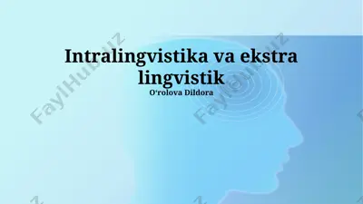 intralingvistika va ekstra lingvistik — PPTX