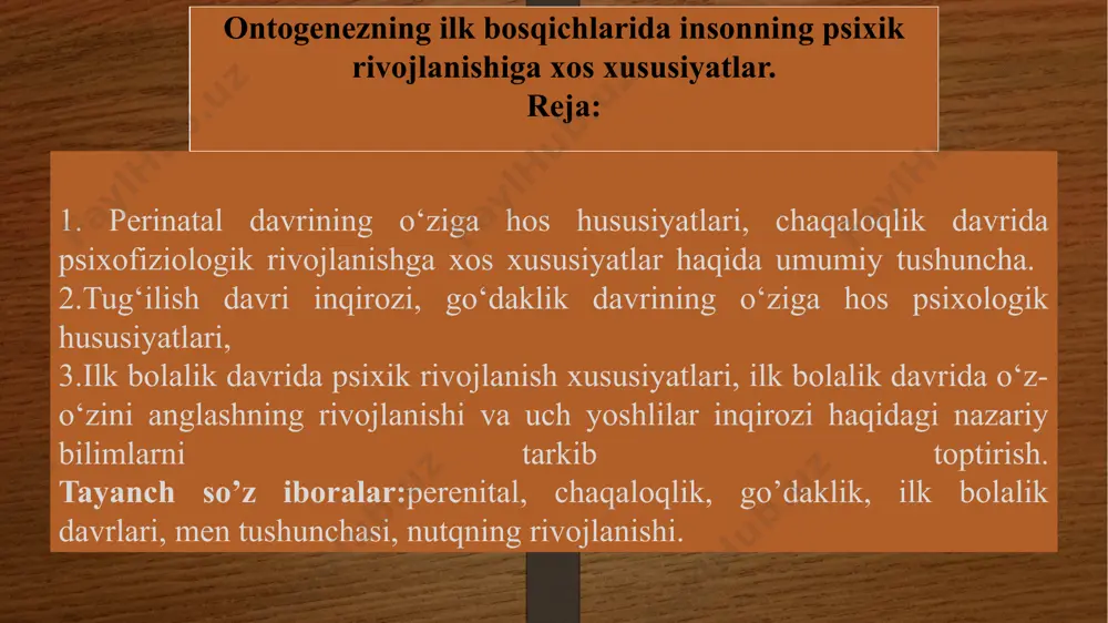 va oyoqlarni ko‘rish mumkin, miya va nerv tizimi ham juda tez rivojlanadi, embrion yuragi bir oy avval o‘z faoliyatini boshlab yuborgan boladi. embrionda odamga xos organlar u yoki bu shaklda mavjud boladi homila bosqichi (9—38 hafta homila bosqichi oxirgi va eng uzoq davom etadigan bosqich bo‘lib, to‘qqizinchi haftasidan boshlab, tug‘ruq bilan tugallanadi. bu vaqtda homilaning tana o‘lchamlari kattalashadi va organizm tizimlari faoliyat yurita boshlaydi. 4 oylikdan homilaning og‘irligi 113,4 grammdan 226,8 grammgacha yetadi. oxirgi 5 oyda homilaning og‘irligi 1984,5 grammdan 2268 grammgacha o‘lchamlari kattalashib borishini ko‘rish mumkin vaqtidan avval tug’ulgan bolalarning nafas olish organlarida muammolar tug‘ilishi mumkin. shuningdek, ular tana haroratini doimiy tarzda boshqarib turolmaydilar. chunki, ularda teri osti qavatidagi yog‘ qavati mavjud bo‘lmaydi. bu qavat homilaning 8-oyida hosil bo‘ladi. homila bosqichida xulq-atvor paydo bo'ladi, homilada faollik davri ko‘rinadi. ko‘pchilik onalar homila harakatchanligi va tinch vaqtlarini aytib berishlari mumkin. homilaning ko‘z va quloqlari ta’sirlarga javob beradi, yuragi tezroq urishni boshlaydi, …