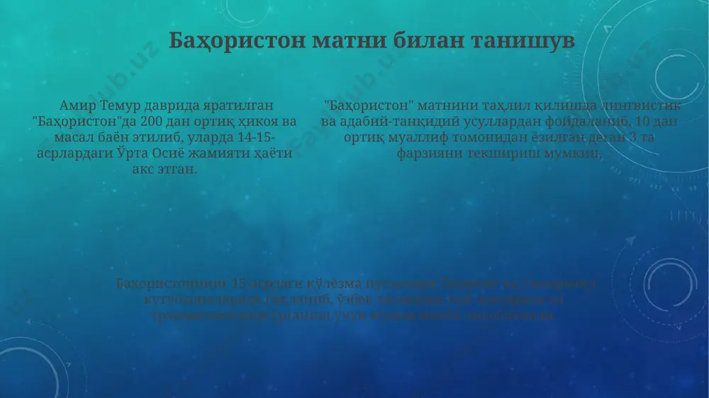 "bahoriston"asari mutolaasi va matni ustida ishlash - Page 5