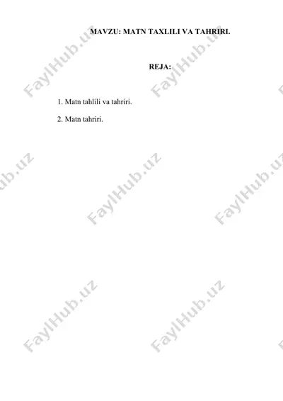 matn taxlili va tahriri — DOCX