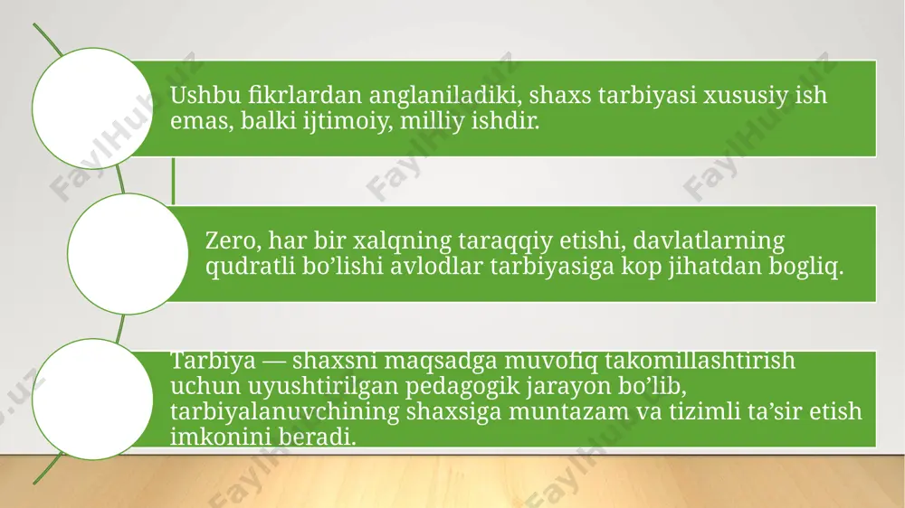 iaravoni ko‘p qirrali iaravon bo‘lib, unda tarbiya mohiyatini yoritishga xizmat qiluvchi ichki va tashqi (subyektiv va obyektiv) omillar ko‘zga tashlanadi. subyektiv omillar shaxsning ichki ehtiyojlari, qiziqishlari, hayotiy munosabatlari mazmunini anglashga yordam bersa, obyektiv omillar shaxsning hayot kechirishi, shakllanishi, hayotiy muammolarni ijobiy hal etish uchun sharoit yaratadi. tarbiya faoliyatining mazmuni, yo‘nalishi va shakli obyektiv sharoitlar bilan qanchalik mutanosib kelsa, shaxsni shakllantirish borasida shunday muvaffaqiyatga erishiladi. tarbiya jarayonining tashkil etilishi va boshqarilishida nafaqat 0‘qituvchi faoliyati, balki o‘quvchining yosh va psixologik shaxsiy xususiyatlari, o‘y-fikrlari, hayotiy qarashlari ham muhim o‘rin tutadi. tarbiva jarayonining yana bir xususiyati uning uzoq muddat davom etishidir. tarbiya natijalari tez sur’atda yoki yaqqol ko‘zga tashlanmaydi. o’zida insoniy sifatlarni namoyon eta olgan shaxsni tarbiyalab voyaga yetkazishda uzoq muddatli davr talab etiladi. shaxsning muayyan vaqtning o‘zida, turli-tuman qarashlar mavjud sharoitda harakat qilishi tarbiya jarayonini murakkablashtiradi. ta’lim muassasalarida olib borilayotgan tarbiya shaxs ongi, dunyoqarashini shakllantirishda muhim o ‘rin tutadi. binobarin, yoshlik yillarida insonning …