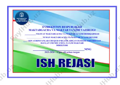 direktor yillik ish rejasi 2025-2026-yil uchun tayyor — DOCX
