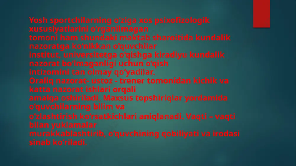 jismoniy tarbiya jarayonini nazorat qilish turlari - Page 4