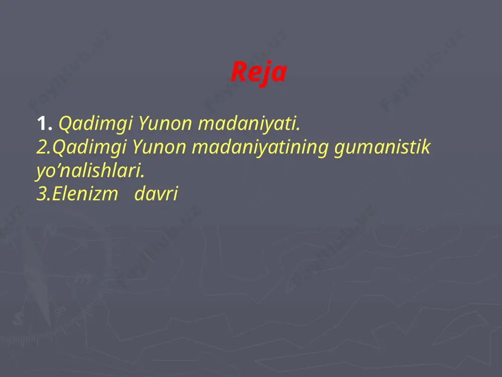 rni ulug`lovchi, yuksakliklarga ko`taruvchi dostonlardir. chunki, buyuk haykaltarosh fidiy ta‘kidlaganidek, „gomerning ,,iliada" dostonini o`qiganda undagi kishilar obrazi ikki marta ulug’vor bo`lib ko`rinadi". bu davrning gomer davri deb atalishida gomerning ,,iliada" va ,,odisseya" dostonlarida qadimgi yunonlarning o`ta ulug`vorlik darajasiga olib chiqilganligi muhim rol o`ynagan. chunki, ,,iliada" va ,,odisseya" dostonlarida oddiy insonlar xudolar darajasiga olib chiqiladi. yunonistonning oriyat va nomusni inson ahloqiy idealining eng yuqori cho`qqisi deb bilgan qahramonlari troyaga qarshi kurash olib boradilar. bu urush bosqinchilik urushi emas, balki toptalgan or-nomusni himoya qilish urushi sifatida talqin etiladi. bu urushda kishilarning ulug`vor bo`lib ko`rinishining yana bir sababi, xudolar va qahramonlarning hamkorlikda jang olib borganliklaridir. xudolar ham oddiy insonlar singari jangu-jadalda qatnashadi, tarafkashlik urushida tomonlarni qo`llab-quvvatlab turadi. aql-idrokda qudratli kuch bo`lgan inson obrazi bu davr madaniyatiga singa boradi. bu davrga kelib, krit-mikena davri dunyoqarashida hukmronlik qilgan mifologik obrazlar, ya‘ni yirtqich hayvonlar obrazi inson ko`z oldida o`z kuchini yo`qota boradi. mifologik dunyoqarash sifatida shakllangan …
