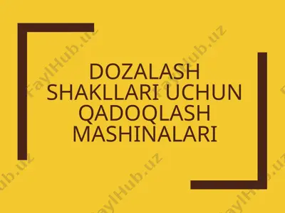 dozalash shakllari uchun qadoqlash mashinalari — PPTX