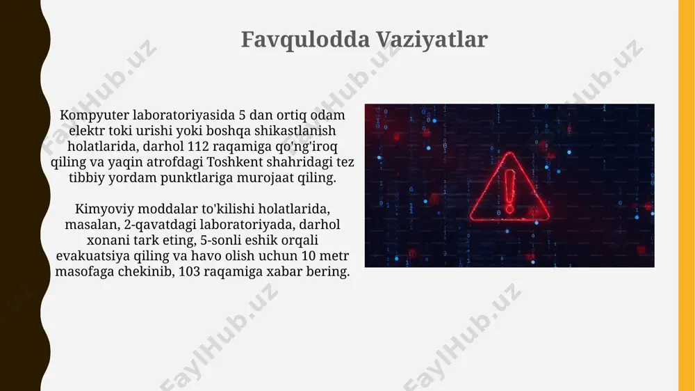 kompyuter laboratoriyasida texnika xavfsizligi qoidalari - Page 4