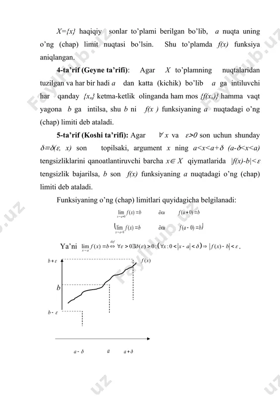 funksiyaning nuqtadagi limiti. bir tomonlama limitlar - Page 5