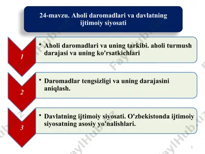 aholi daromadlari — PPT