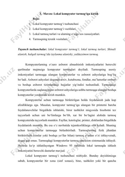 lokal kompyuter tarmog‘iga kirish — DOCX