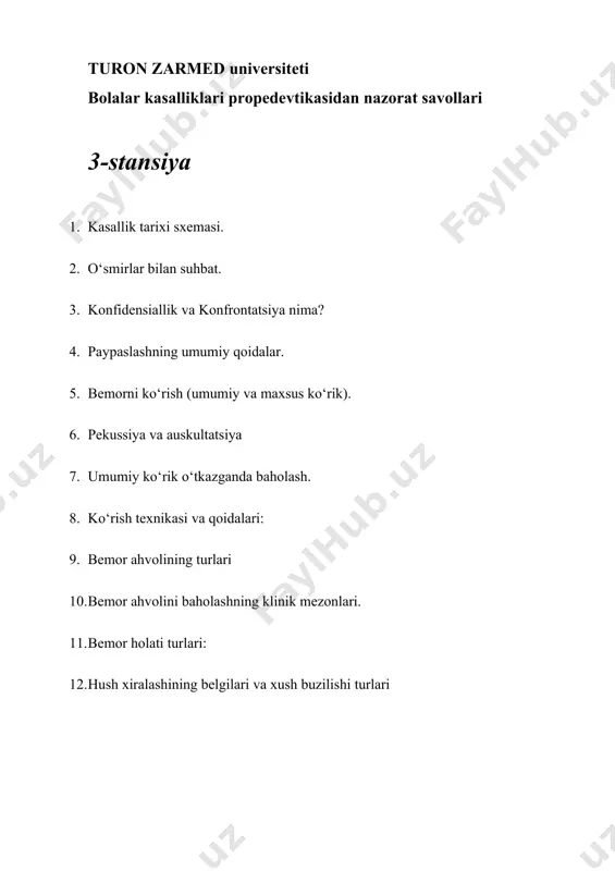 bolalar kasalliklari propedevtikasi fanidan nazorat savollari - Page 3