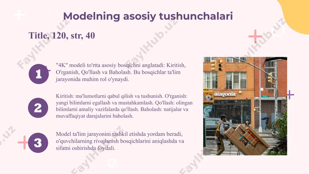 elajakdagi istiqbollari texnologik integratsiya, virtual va kengaytirilgan haqiqat, shaxsiylashtirilgan yondashuvlar ta'limda inqilob qilish imkoniyatlarini kengaytirdi. bu istiqbolda ta'lim sifatini oshirishda muhim rol o'ynaydi. xulosa 4k modeli ta'lim sifatini yaxshilash va yangi imkoniyatlar yaratishda muhim qadam bo'ldi. kelajakda texnologiyalar bilan hamkorlikda yanada rivojlanadi. modelning samaradorligini baholash baholashning ahamiyati modelning samaradorligini to'g'ri baholash ta'lim muvaffaqiyatini aniqlash, o'qituvchilar va o'quvchilarga fikr-mulohaza berish va rivojlanishni ta'minlash uchun muhimdir. baholash usullari va mezonlari testlar, loyiha ishlari, monitoring, suhbatlar kabi usullar bilan baholanadi. o'qish natijalaridagi o'zgarishlar va qoniqish mezonlar sifatida olinadi. rivojlantirish usullari modelni rivojlantirishning asosiy yo'nalishlari innovatsion yondashuvlar, metodologiyalar va texnologiyalarni o'z ichiga oladi. bu yondashuvlar yordamida ta'lim jarayonini samarali va moslashuvchan qilish mumkin. innovatsion yondashuvlar va metodologiyalar rivojlantirish jarayonida ehtiyojlar, texnologik imkoniyatlar, moslashuvchanlik va doimiy baholash muhim. bu jihatlar ta'lim modelining samaradorligini oshirishga xizmat qiladi. rivojlantirishda e'tibor beriladigan jihatlar tashqi tajribalar, xalqaro hamkorlik va tadqiqotlar orqali ta'lim modellari takomillashtiriladi. bu usullar ta'lim sifatini oshirish …