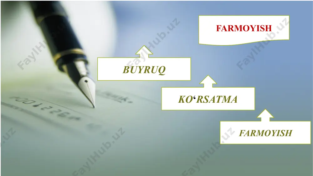 ada koʻproq ishlab chiqarish uchun muayyan ishlarni amalga oshirish, xitoydan yangi jihozlar olib kelish zarur. shu munosabat bilan quyidagilarni tаvsiya etаmаn: birlashmaga foyda bermaydigan yordamchi sexlarni tugatish maqsadida birlashmada doimiy faoliyat koʻrsatuvchi komissiyaga bu boradagi aniq takliflarni shu yil 22 dekabrgacha ishlab chiqish topshirilsin; masʼul – komissiya raisi k.zokirov. direktor (imzo) b. i.olimov farmoyish «chilangar» firmasi tаʼmirlаsh ishlаrini oʼtkаzish toʻgʻrisidа fаrmoyish 2019.15.02. №5 toshkent sh. 3-sex avariya holatiga tushganligi munosabati bilan yuklаymаn: 1. 3-sexda zudlik bilan taʼmirlash ishlari oʼtkazilsin. masʼul: taʼmirlash-texnika boʻlimi boshligʻi d. i. maʼrufov. bajarish muddati: 2019.21.02. 2. taʼmirlash ishlarini nazorat qilish 3-sex boshligʻi s. turopovga topshirilsin. korxona direktori imzosi r. shodmonov rozilik belgisi e’tiboringiz uchun rahmat ! image8.jpeg image9.jpeg image10.jpeg image11.jpeg image12.jpeg image13.jpeg image14.jpeg image15.jpeg image3.png image4.png image7.png /docprops/thumbnail.jpeg
