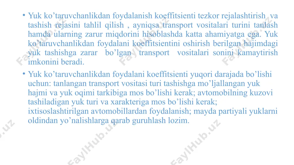 avtomobil transportining asosiy ko`rsatkichlari - Page 4