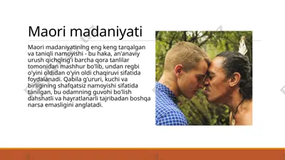 maorilar turmush tarzi — PPTX