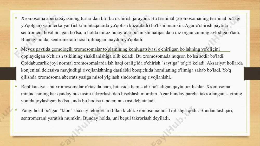 xromosoma abberatsiyalari yoki qayta tuzilishlari - Page 5