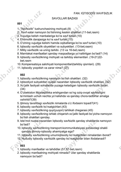 iqtisodiy xavfsizlik — DOCX