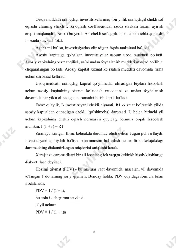 alaydi. mazkur jarayonda iqtisodiy faoliyat ustuvor ahamiyatga ega, ya'ni u pul bo'lishini talab qiladi. tovarlar va xizmatlar taqsimlanganda so'ng iste'mol qilinadi hamda qiymat shaklida turli xil maqsadlarni mo'ljallangan pul resurslari hosil bo'ladi. shuningdek bu pul tovarlarga ayirboshlanadi, pirovardida iste'mol qondiriladi. tovar ishlab chiqarish uchun sarflangan mehnat qurollari qiymatini ifodalovchi qismi amortizatsiya fondiga kirib yig'ilib boradi va moliyaviy resursga aylanadi[footnoteref:3]. [3: https://uz.wikipedia.org/wiki/kapital_qo%ca%bbyilmalar] moliyaviy(pul) kapital – ma'lum qiymatga ega bo'lgan pul va qimmatbaho qog'ozlarning yig'indisi. moliya iqtisodiy kategoriya bo'lib, xo'jalikning barcha sohalarida pul munosabatlarini hosil qilish, ularni taqsimlash va ishlatish jarayonidagi iqtisodiy munosabatlarni ifodalaydi. mazkur jarayonda iqtisodiy faoliyat ustuvor ahamiyatga ega, ya'ni u pul bo'lishini talab qiladi. tovarlar va xizmatlar taqsimlanganda so'ng iste'mol qilinadi hamda qiymat shaklida turli xil maqsadlarni mo'ljallangan pul resurslari hosil bo'ladi. shuningdek bu pul tovarlarga ayirboshlanadi, pirovardida iste'mol qondiriladi. tovar ishlab chiqarish uchun sarflangan mehnat qurollari qiymatini ifodalovchi qismi amortizatsiya fondiga kirib yig'ilib boradi va moliyaviy resursga aylanadi. …