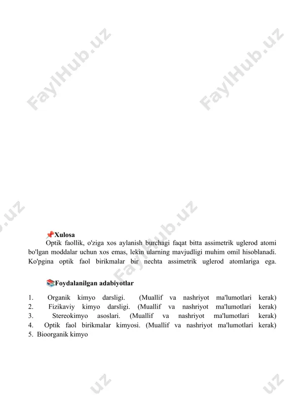 f va nashriyot ma'lumotlari kerak) 5. bioorganik kimyo