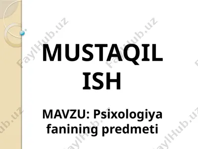 psixologiya fanining predmeti — PPTX