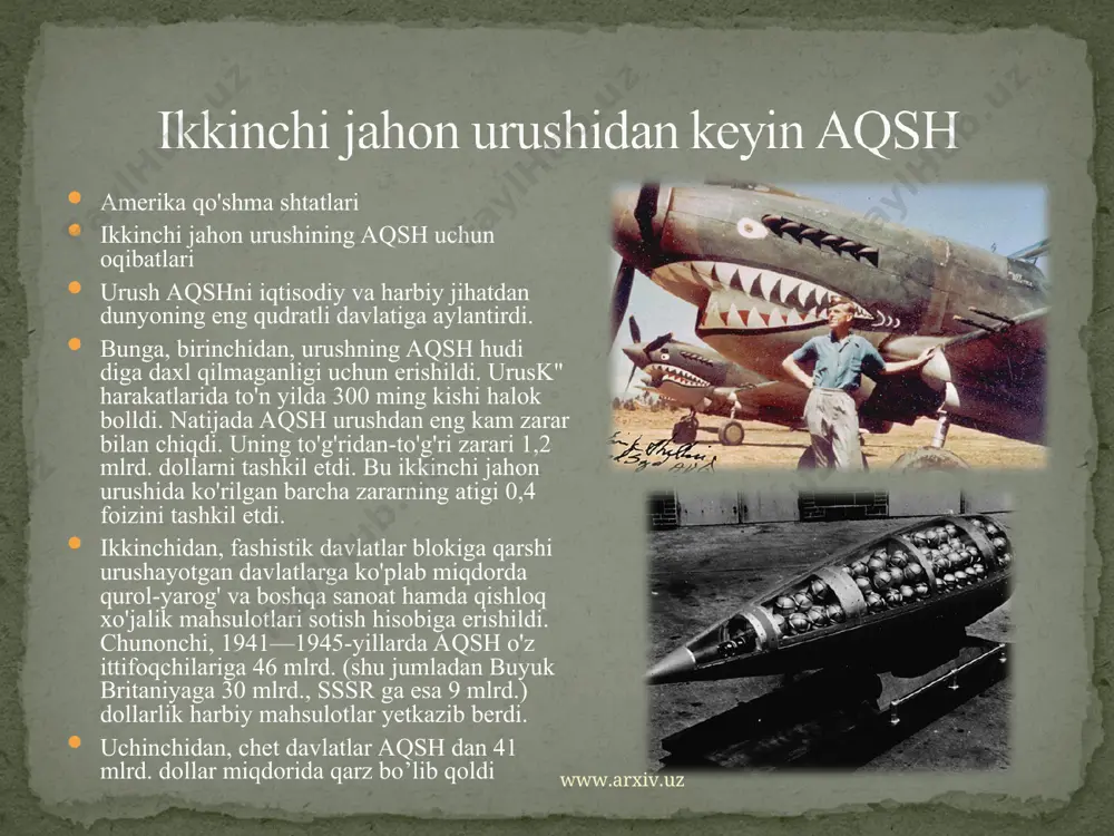 da tutilgan: — mamlakat miqyosida yagona umumdavlat ijtimoiy ta'minot tizimini yaratish; monopoliyalar iqtisodiy faoliyati va narx-navoning shakllanishi ustidan jamoatchilik nazoratini o'rnatish; bevosita demokratiyani yanada kengaytirish; davlat boshqaruvi va siyosiy partiyalar boshqaruvi tizimida turli millat, irq va jins vakillarining ishtiroki u!ar soniga nisbatan proporsi-onal bo'lishiga erishish; — soliq siyosati yordamida miiliy daromadni qayta taqsimlash. bunda milliy daromaddan tekin tibbiy xizmat, aholining kam ta'minlangan qatlamiga moddiy yordam ko'rsatishga, kam ta'minlangan oilalarga, bolalarga nafaqa to'lash, maktablarda tekin nonushta va tushlik hamda tekin umumiy o'rta ta'lim berilishiga erishish. aqsh da bu maqsadlar ro'yobga chiqarildi ham. biroq shuni ham ta'kidlash zarurki, liberalizm mafkurasi ijtimoiy ta'minot hajmi aholi tadbirkorlik faoliyati pasayishiga olib kelishini nazarda tutmaydi. keying! yillarda yangi liberalizm (neoliberalizm) oqimi ham paydo bo'ldi. bu oqim tarafdorlari ijtimoiy xarajatlar kambag'allarni ovqatlantirish yoki ishsizlarga nafaqa to'lashga emas, ularni kasbiy qayta tayyorlashga sarflanishi kerak, deb hisoblaydi. shu orqali ular kichik tadbirkorlikni rag'batlantiradilar. www.arxiv.uz www.arxiv.uz aqsh ichki siyosatini belgilashda …
